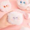 Girly Blush Cat Plush Keychain Cute Cartoon Doll Cat Fur Ball Pendant Handmade Gift for Girls