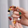 Tiktok-Style 18-Seed Bracelet for Men and Women, Gift-Giving, 18-Seed Hand-Held Bracelet for the Year of Birth, Star and Moon Imitation Bodhi Beads