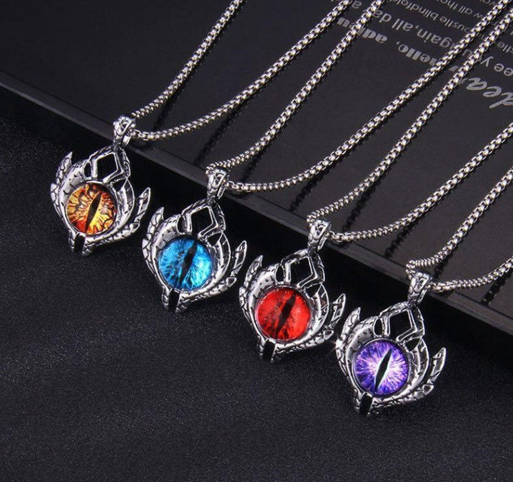 Eye of Heaven Necklace Evil Men's Luminous Titanium Steel Sweater Chain Student Personality Trendy Hip-Hop Punk Jewelry for Men and Women Eye of Heaven Necklace Evil Men's Luminous Titanium Steel Sweater Chain Student Personality Trendy Hip-Hop Punk Jewelry for Men and Women