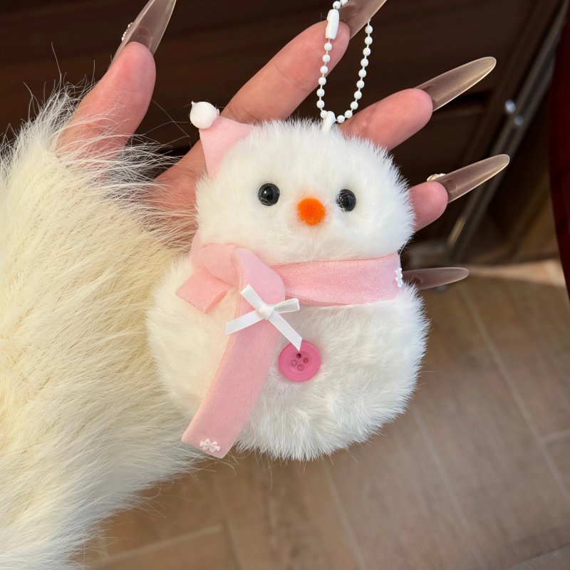 Cute Christmas Snowman Doll Keychain Small Gift Pendant Creative Plush Male and Female Student Backpack Couple Pendant