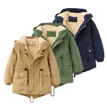 Baby military coat military cotton coat Green Children boy army green cotton coat baby thick trench coat autumn and winter clothing