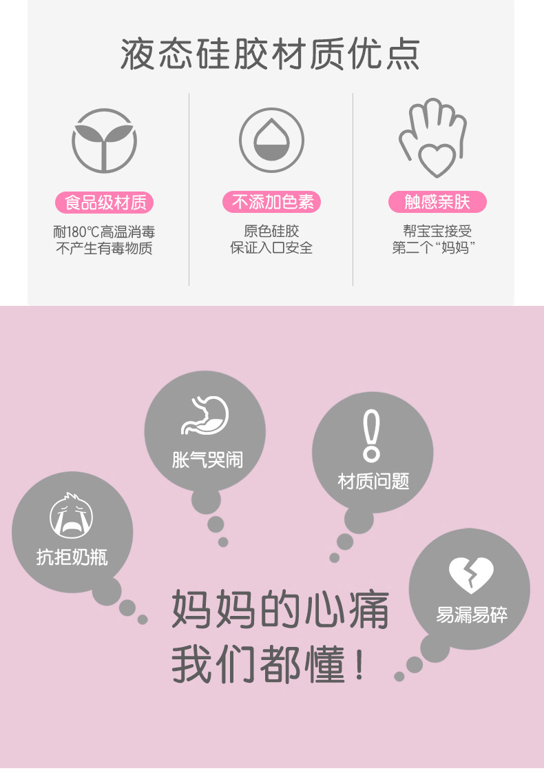 韩国 可么多么 Comotomo 母乳实感硅胶防胀气奶瓶 250ml*2瓶 图14