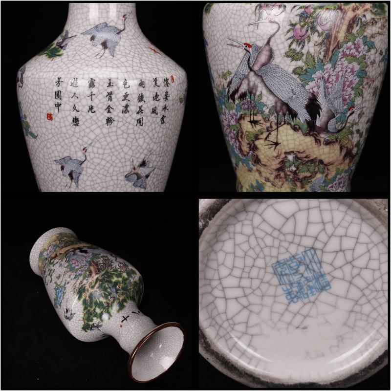 Jingdezhen imitation the qing qianlong antique curios restoring ancient ways to open the slice powder enamel vase household adornment penjing collection