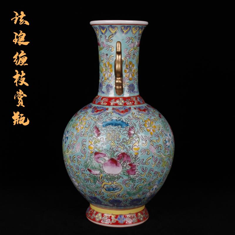 The see colour enamel jingdezhen qianlong tree to watch The king of porcelain bottles sitting room of Chinese style furniture decorative antique furnishing articles