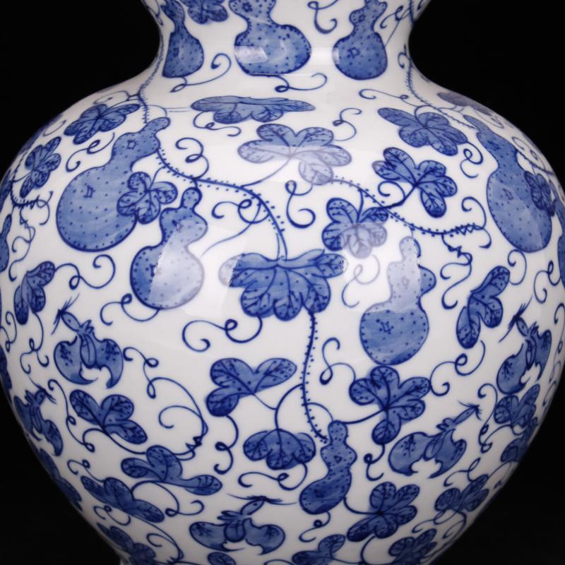 Jingdezhen blue and white youligong imitation the qing qianlong pure hand - made vases, new Chinese style living room furniture decorative vase furnishing articles