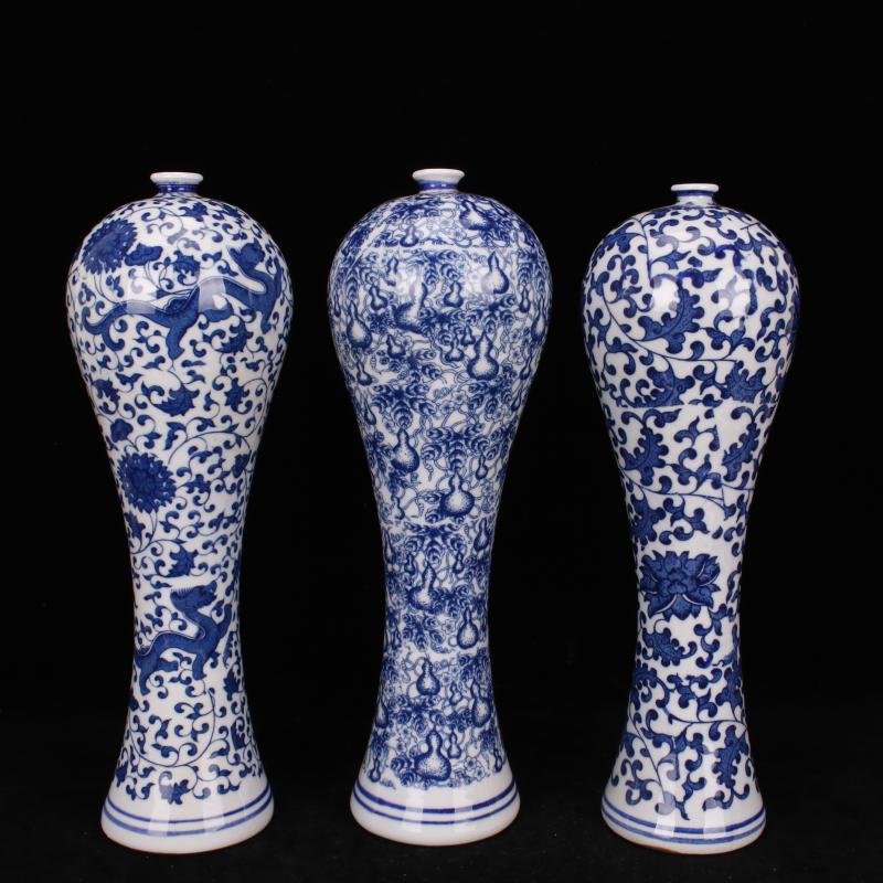 Jingdezhen qianlong designs of blue and white porcelain mei bottles of Chinese style is I and contracted sitting room place decorative vase decoration arts and crafts