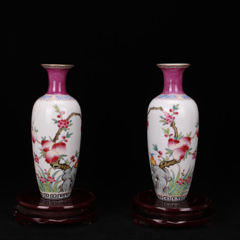 Jingdezhen imitation antique yongzheng com.lowagie.text.paragraph antique purely manual throwing hand draw pastel trace of gold floret bottle manually furnishing articles