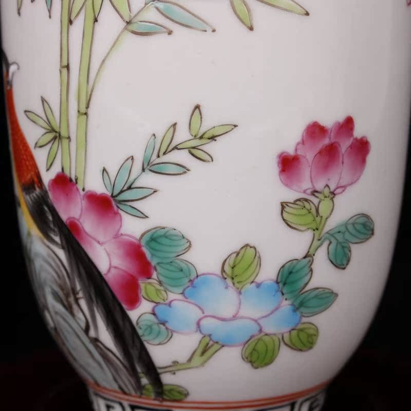 Jingdezhen imitation antique checking yongzheng com.lowagie.text.paragraph throwing hand draw pastel trace of gold floret bottle handicraft furnishing articles