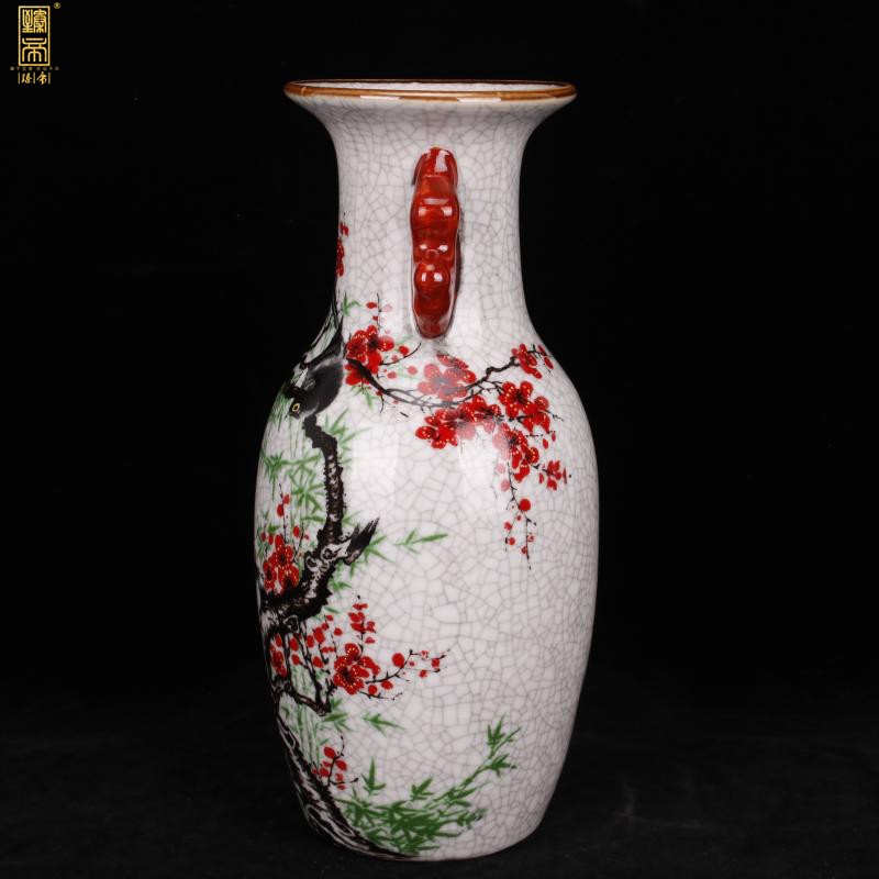 Jingdezhen imitation the qing qianlong antique curios restoring ancient ways to open the slice powder enamel vase household adornment penjing collection