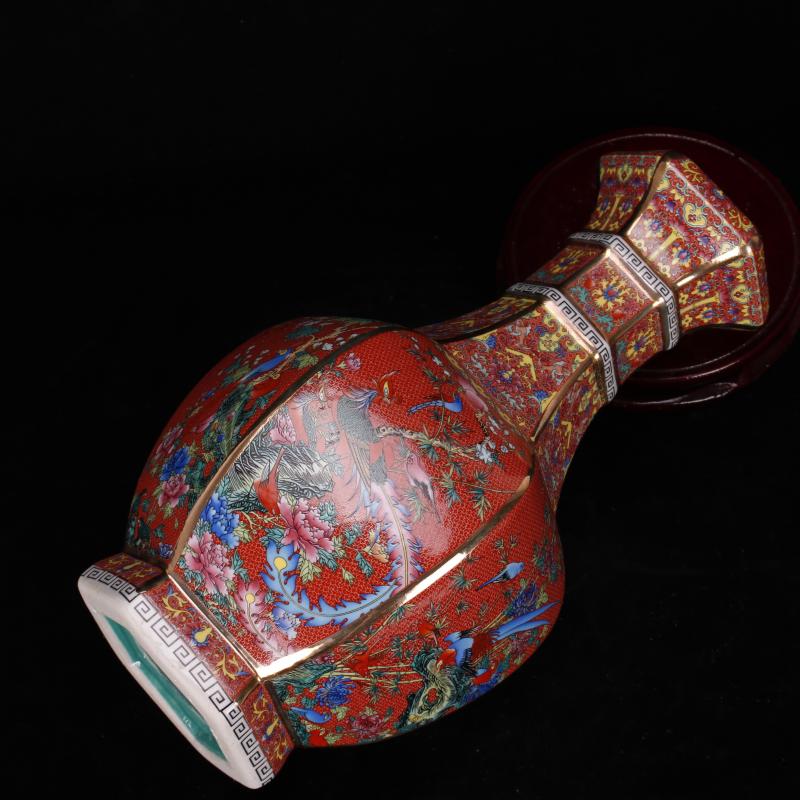 Jingdezhen imitation the qing qianlong style antique vintage colored enamel design restoring ancient ways of Chinese style household adornment penjing collection