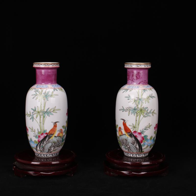 Jingdezhen imitation antique checking yongzheng com.lowagie.text.paragraph throwing hand draw pastel trace of gold floret bottle handicraft furnishing articles