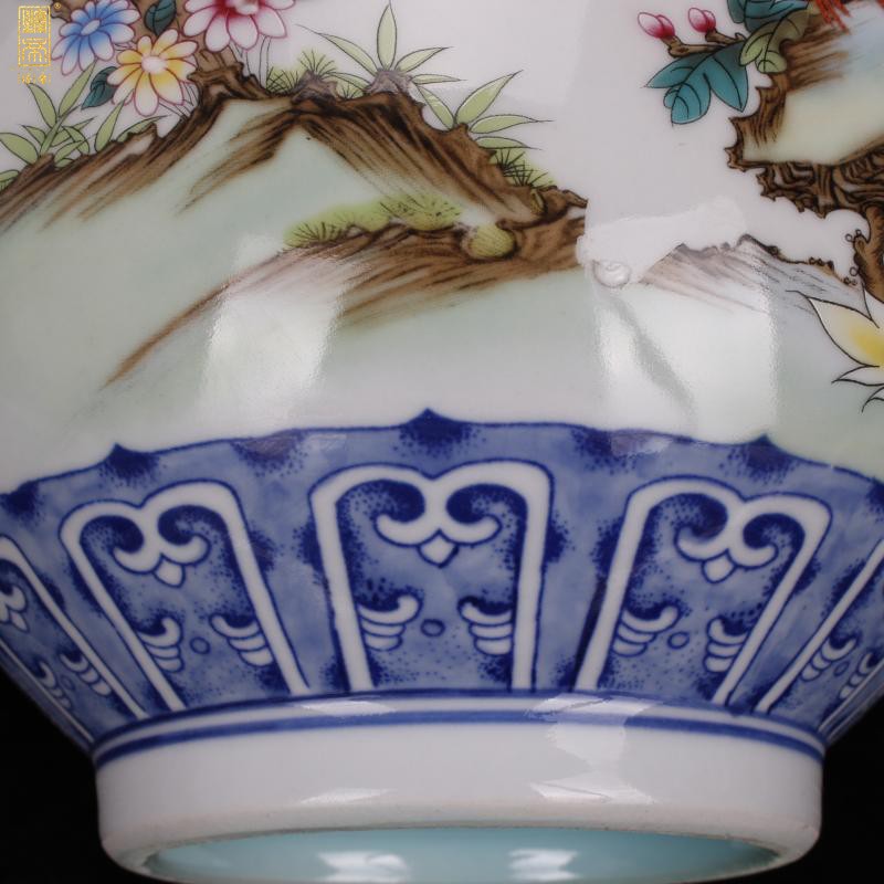 Archaize of jingdezhen porcelain yongzheng bucket color double phoenix gall bladder classical Chinese style household adornment antique antique furnishing articles