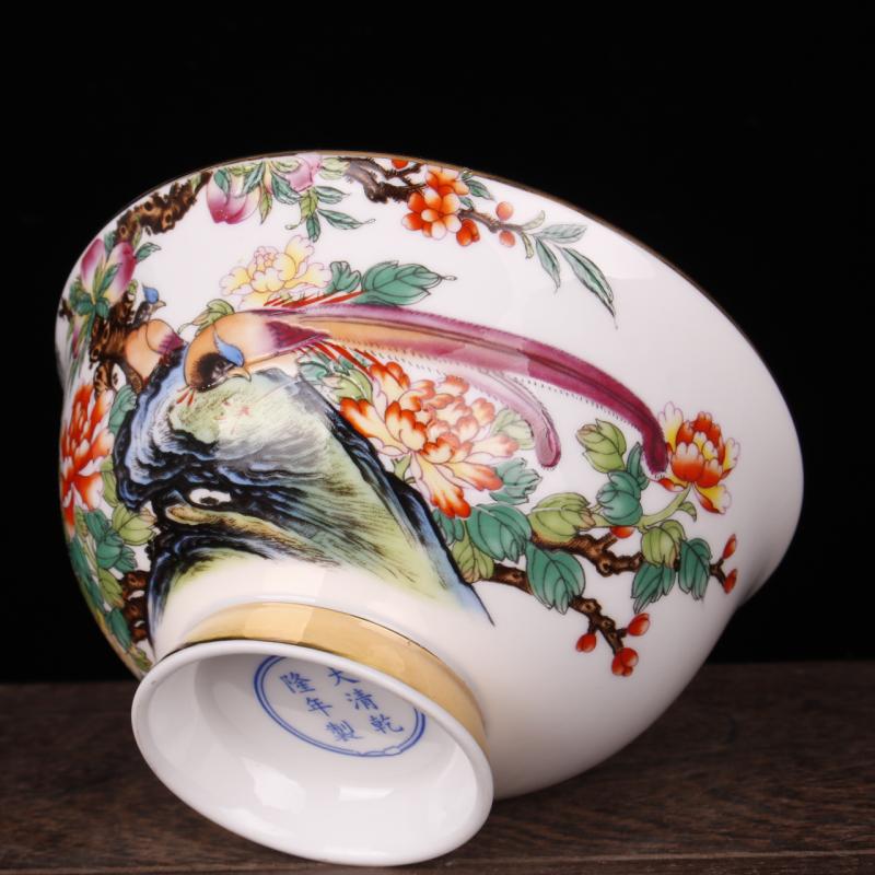 Jingdezhen imitation qianlong stays in longfeng birds and flowers, exquisite decorative bowls archaize handicrafts rich ancient frame furnishing articles