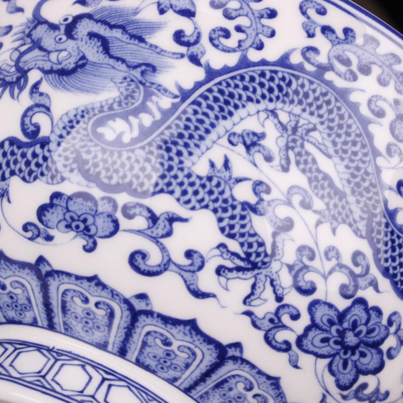 Jingdezhen blue and white longfeng imitation qianlong lotus flowers exquisite decorative bowls archaize handicrafts rich ancient frame furnishing articles