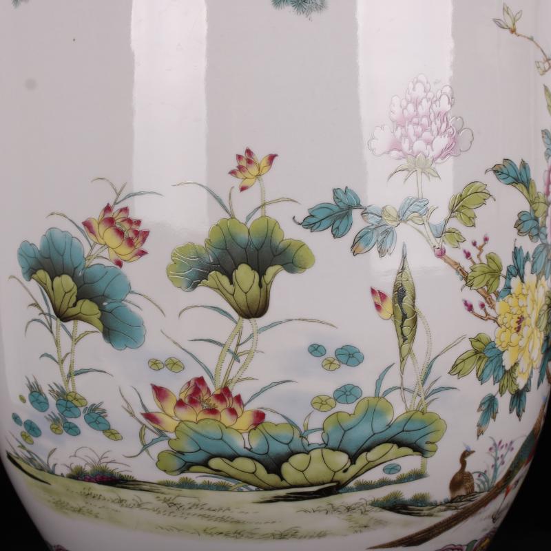 Pastel riches and honour auspicious idea gourd bottle of jingdezhen ground vase sitting room of Chinese style household decoration shop furnishing articles company