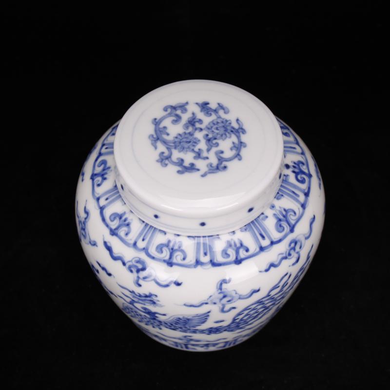 Jingdezhen hand - made kirin dragon grain day word wind canister caddy fixings antique ceramic tea set, tea is tea storage storehouse