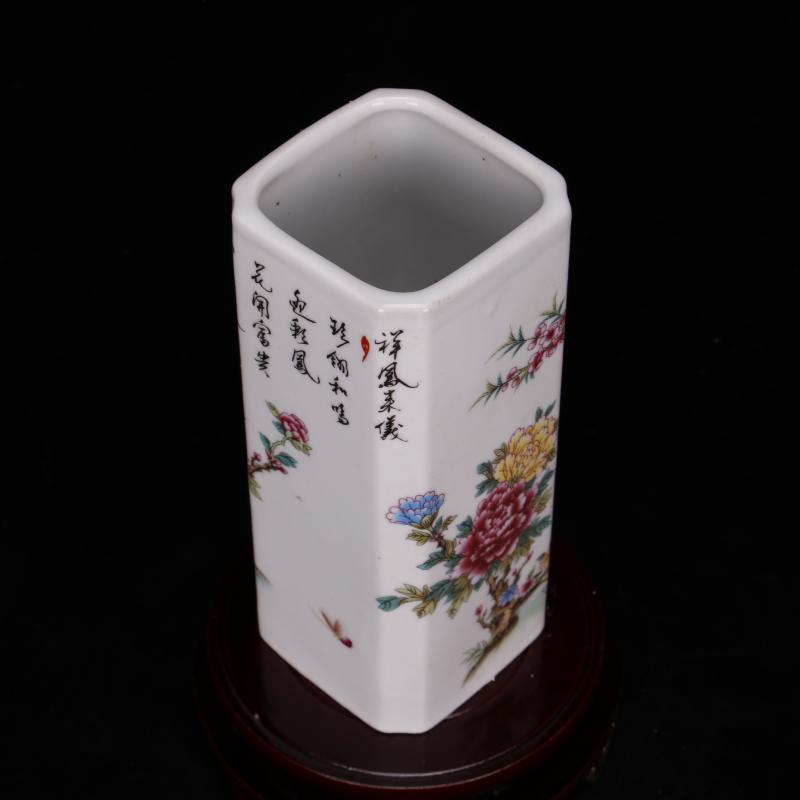 Archaize of jingdezhen porcelain porcelain industry of overall province of the republic of China company pen container antique household decoration as furnishing articles