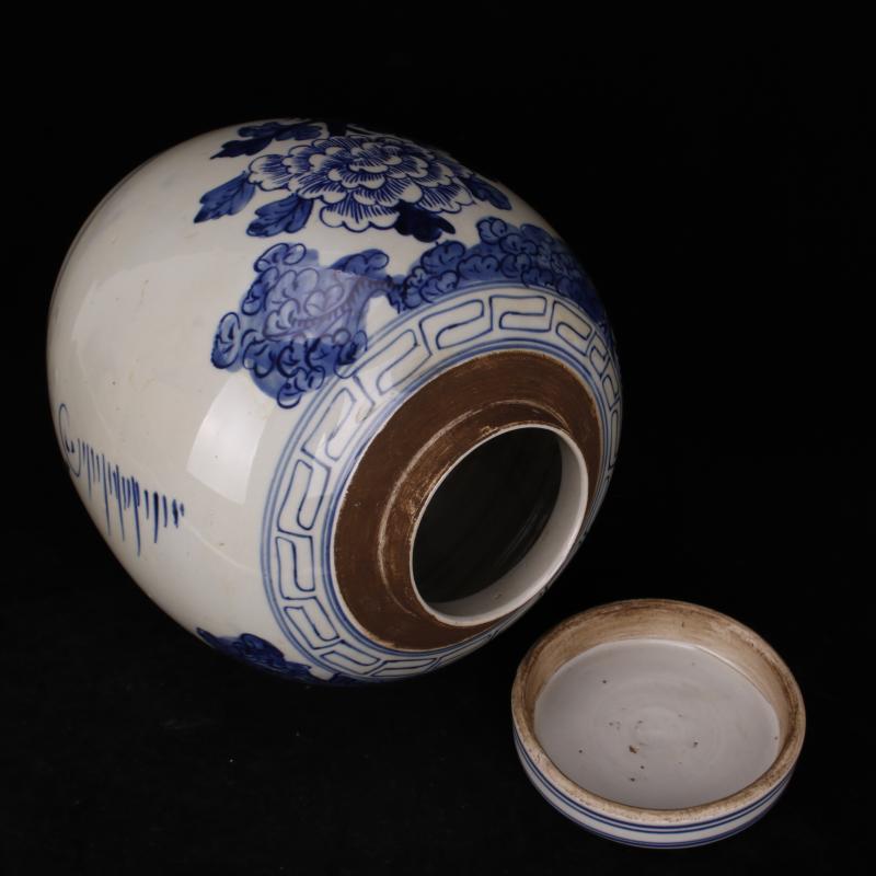 Jingdezhen folk pure checking old blue and white flowers and birds POTS phoenix do old antique reproduction antique collection furnishing articles