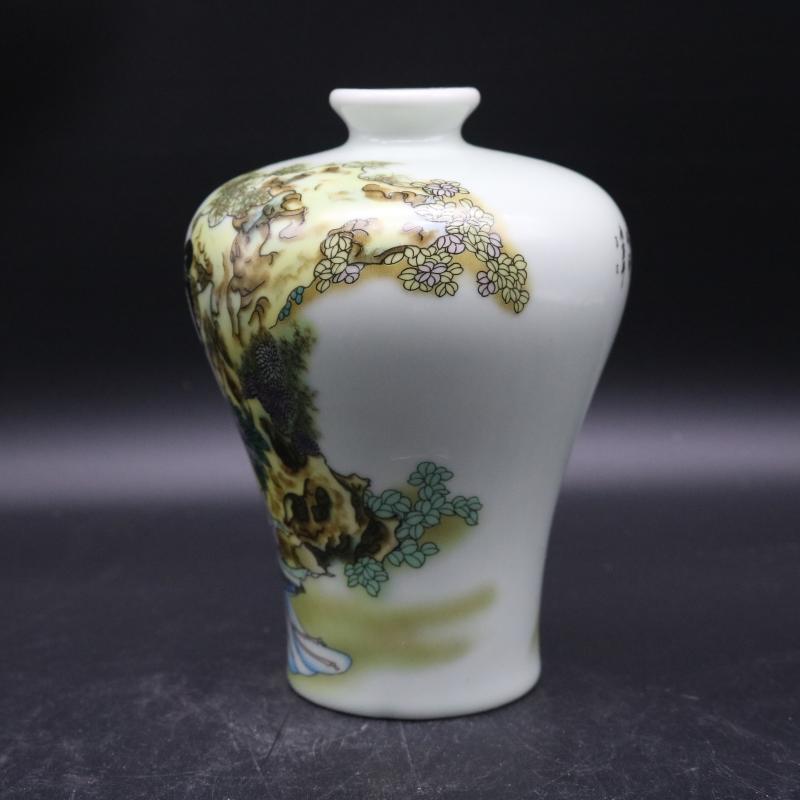 Dajing pastel nine son climb peach name plum bottle antique porcelain and old factory goods home decoration antique penjing collection