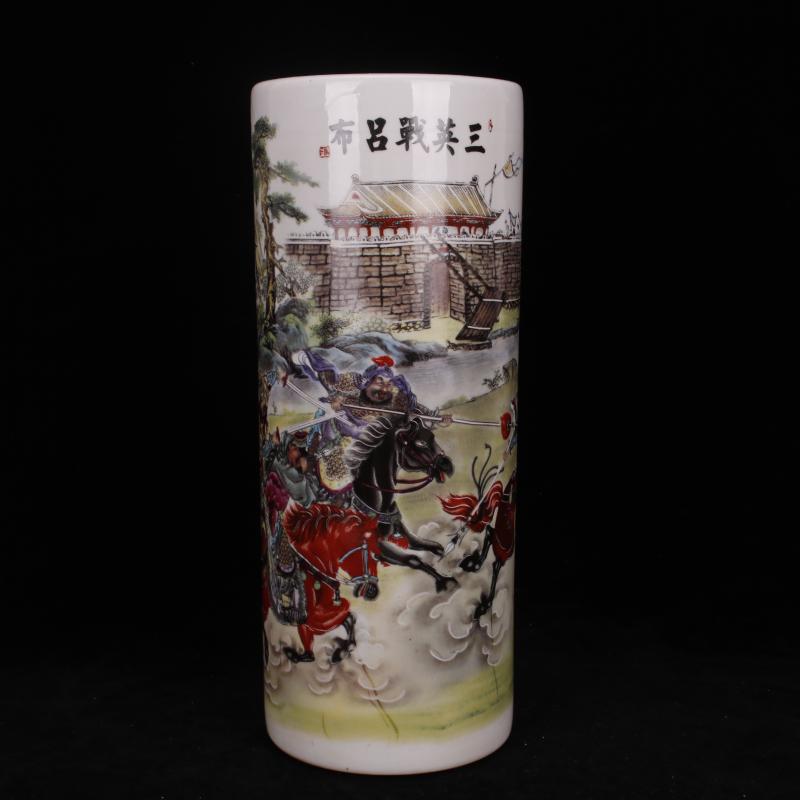 Jingdezhen preferential antique porcelain enamel three British war lyu3 bu4 cap cylinder four desk supplies Chinese style household furnishing articles