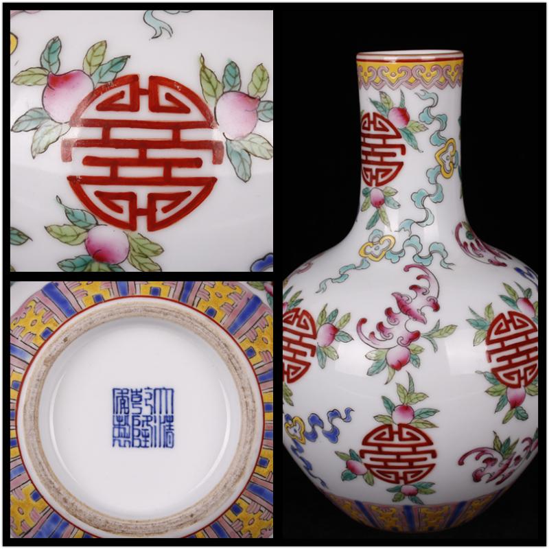 The see colour enamel jingdezhen qianlong tree to watch The king of porcelain bottles sitting room of Chinese style furniture decorative antique furnishing articles