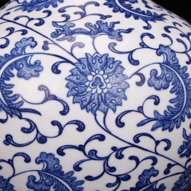 Jingdezhen blue and white youligong imitation the qing qianlong pure hand - made vases, new Chinese style living room furniture decorative vase furnishing articles