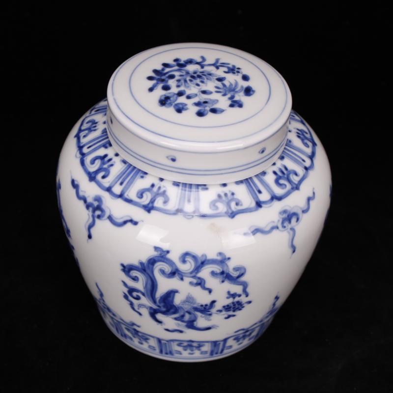 Jingdezhen hand - made kirin dragon grain day word wind canister caddy fixings antique ceramic tea set, tea is tea storage storehouse