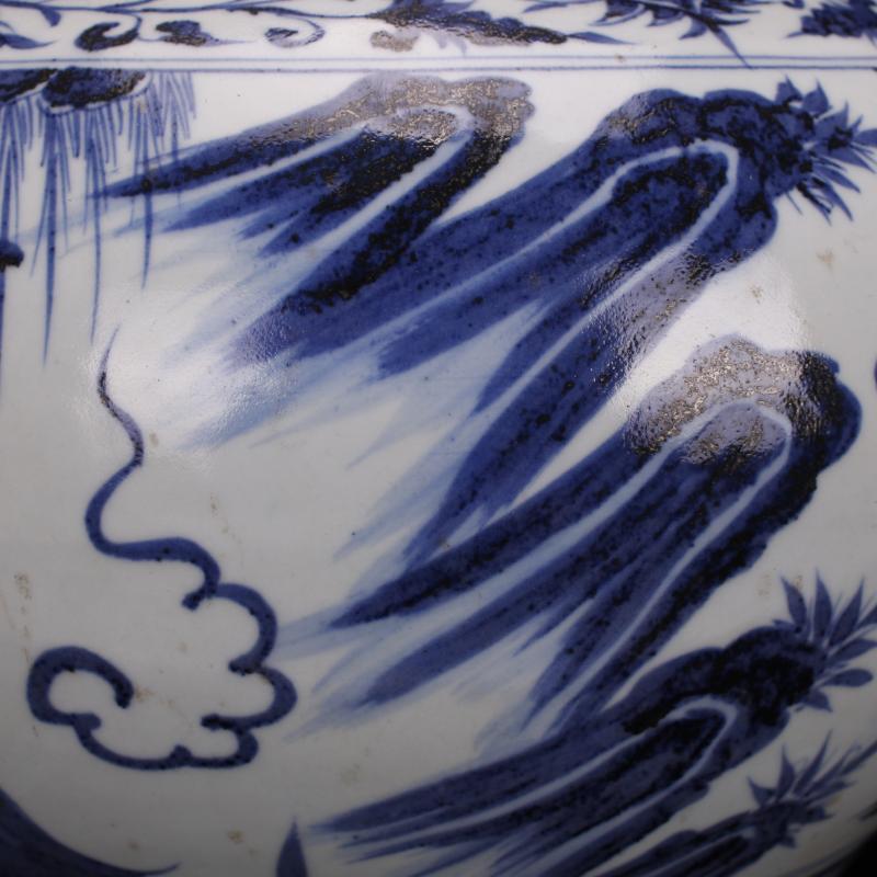 Jingdezhen ceramics vase furnishing articles stories of Chinese style household adornment hand - made archaize yuan blue and white big pot