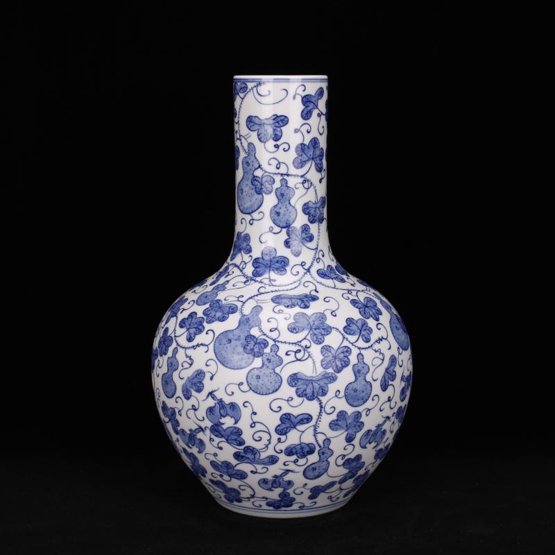 Jingdezhen blue and white youligong imitation the qing qianlong pure hand - made vases, new Chinese style living room furniture decorative vase furnishing articles