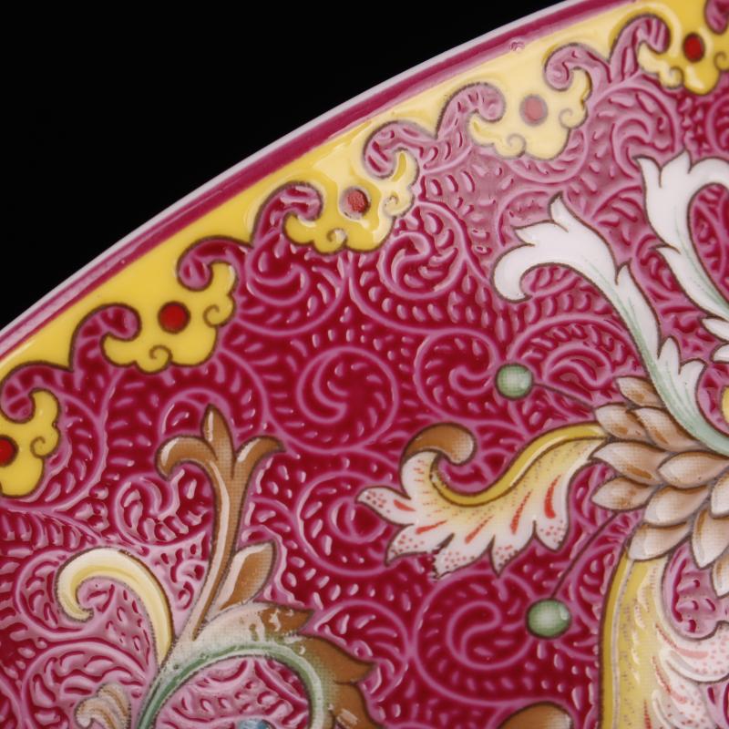 Colored enamel flowers bloom grain bowls Chinese style classical soft adornment art imitation qianlong bowls penjing collection