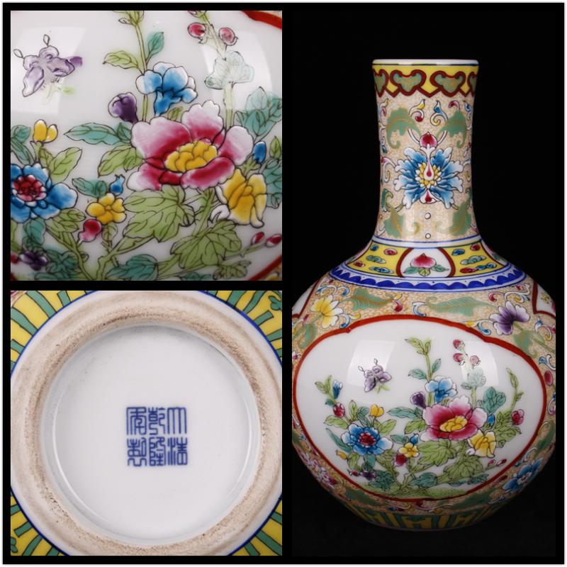 The see colour enamel jingdezhen qianlong tree to watch The king of porcelain bottles sitting room of Chinese style furniture decorative antique furnishing articles