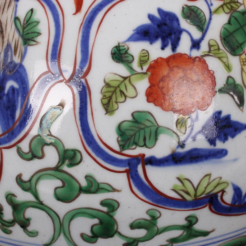 Jingdezhen imitation of yuan blue and white hand draw colorful antique antique furnishing articles character lines garlic bottle retro decoration old items