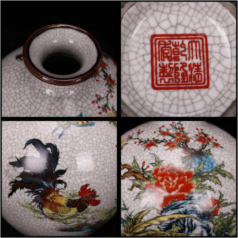 Jingdezhen imitation the qing qianlong on crackle pomegranate bottles of antique reproduction antique table ano decoration as old place