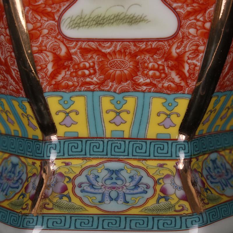Jingdezhen imitation the qing qianlong designs of colored enamel vase archaize play Chinese zodiac antique decoration handicraft furnishing articles