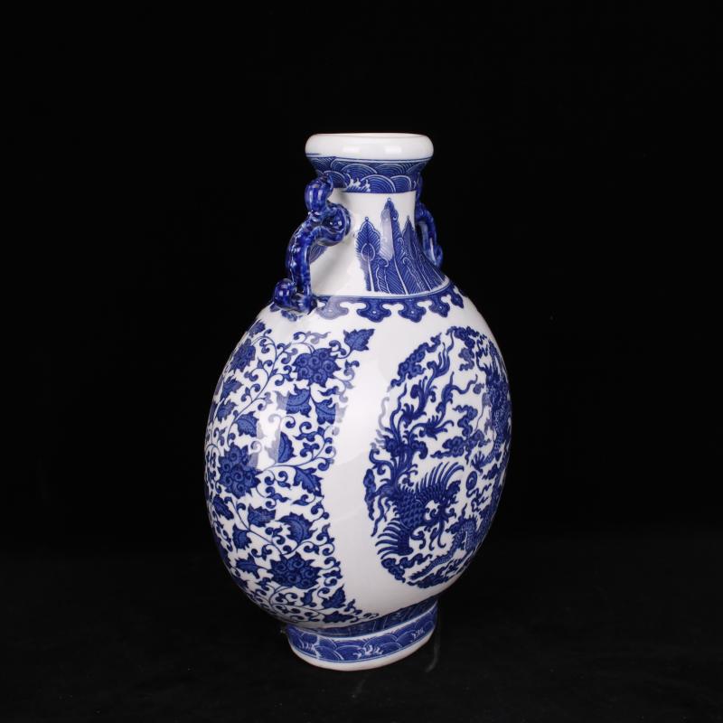 Jingdezhen porcelain dragon reward bottle on the celestial sphere imitation qianlong Chinese classical sitting room porch vase furnishing articles