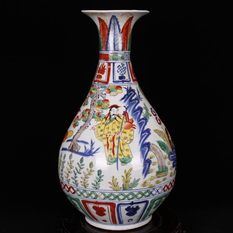 Jingdezhen imitation of yuan blue and white color antique antique character lines okho spring bottle of retro decoration old items collection