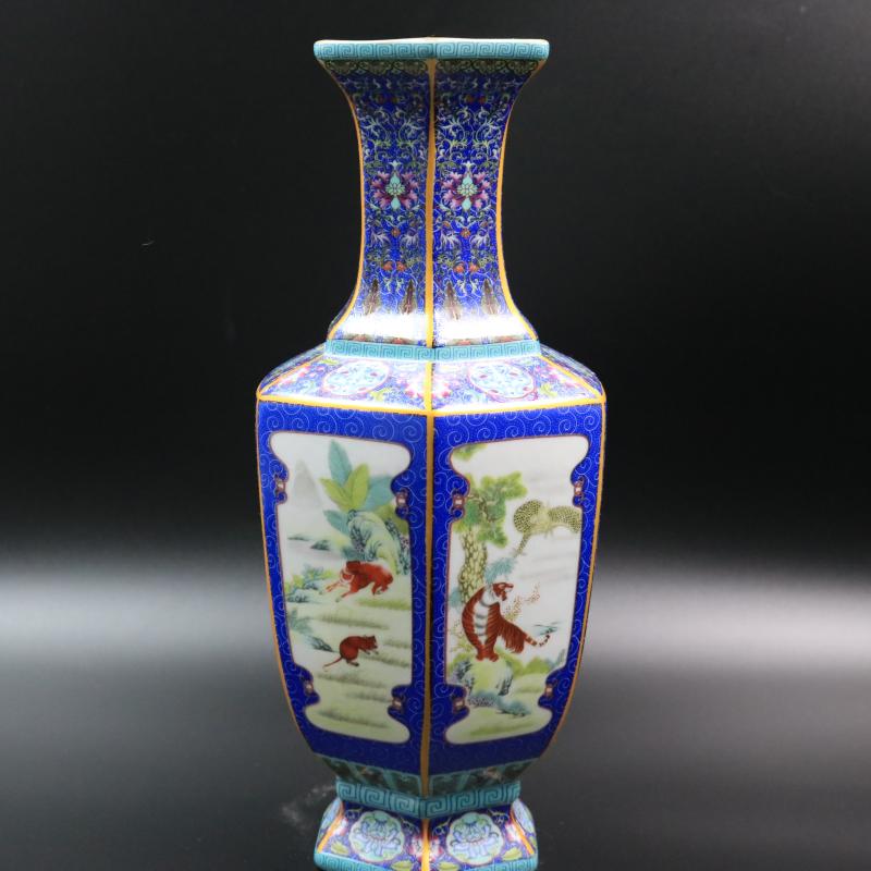 Archaize of jingdezhen porcelain the qing qianlong vase 12 night home decoration antique antique old goods furnishing articles