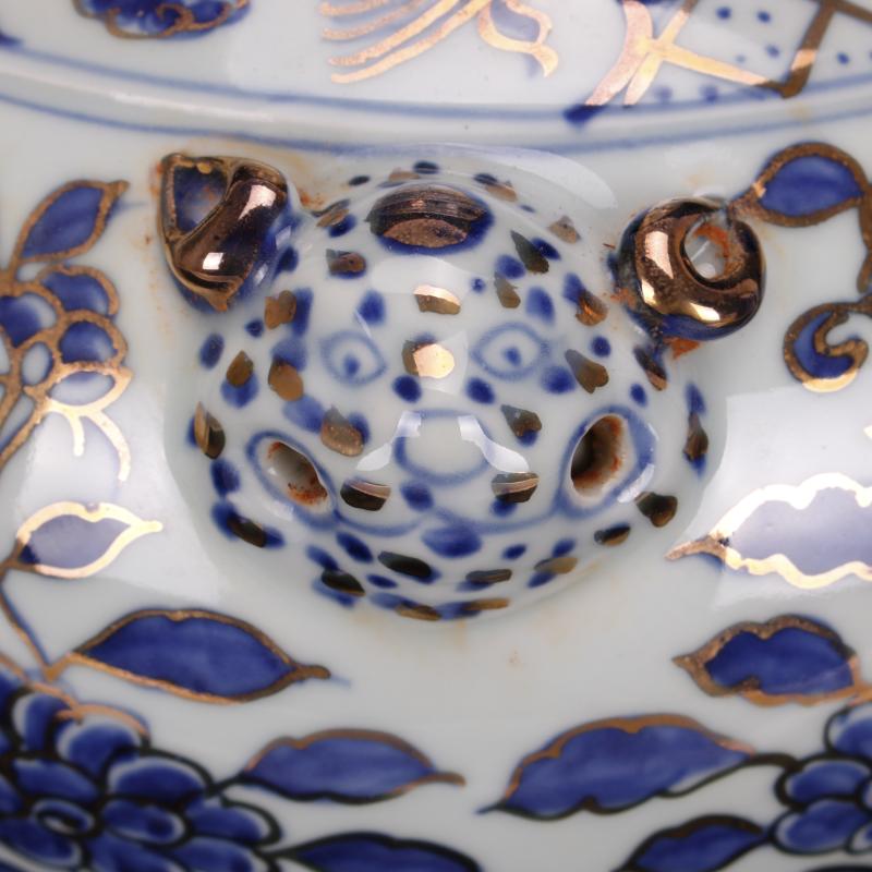 Jingdezhen imitation Ming xuande with hand - made paint shadow blue glaze carving vases, new Chinese style living room boutique soft furnishing articles
