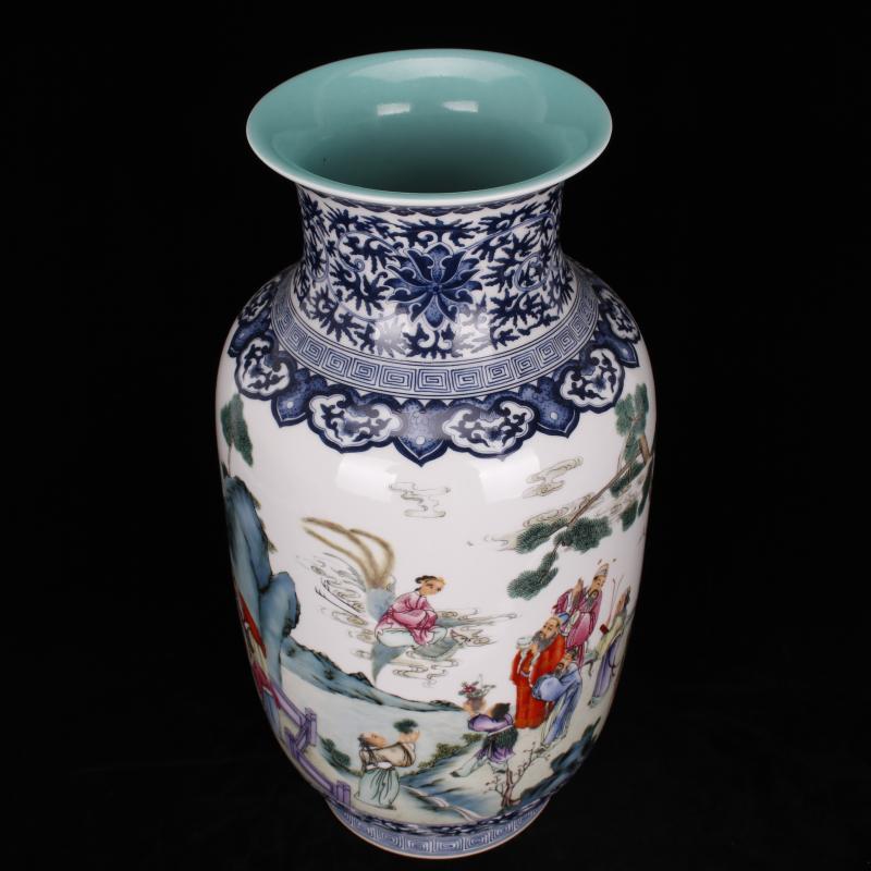 Stories of jingdezhen imitation qianlong pastel idea gourd vase vases, antique Chinese antique living room a study place