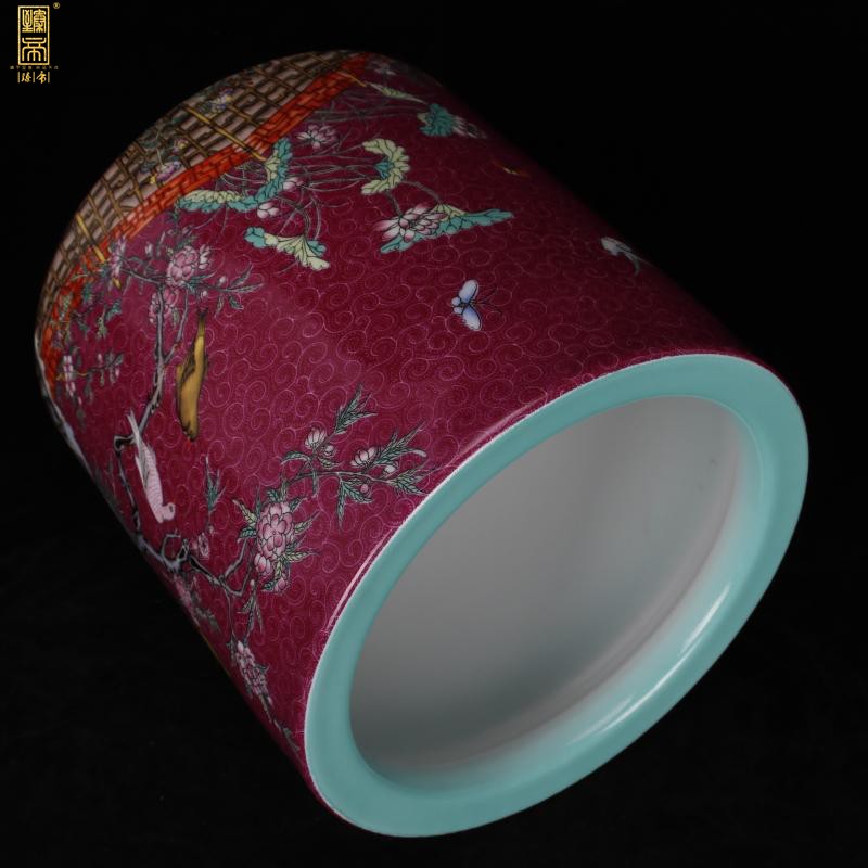 Archaize of jingdezhen porcelain enamel color big brush pot pen sea Chinese style household company hotel four desk office furnishing articles