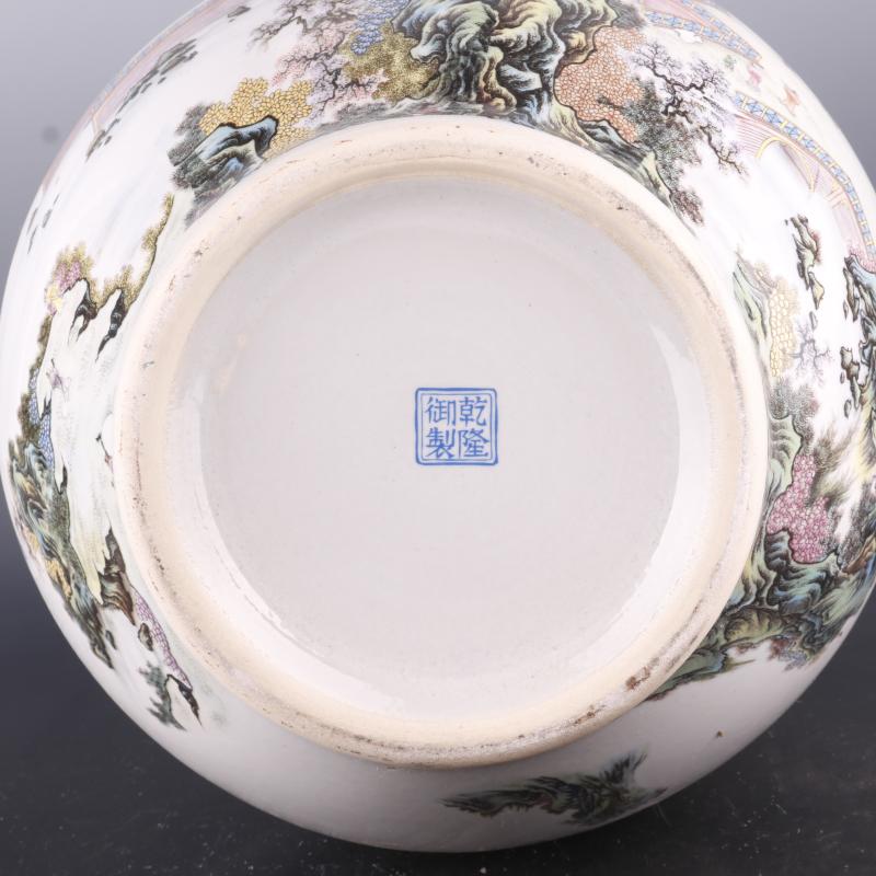 Antique Chinese porcelain floor home furnishing articles clear pastel prosperous flower grain vases, Antique curio collection