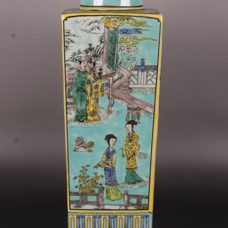 Stories of the qing emperor kangxi pastel looks antique Chinese porcelain vase household rich ancient frame penjing collection