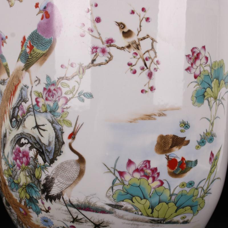 Pastel riches and honour auspicious idea gourd bottle of jingdezhen ground vase sitting room of Chinese style household decoration shop furnishing articles company