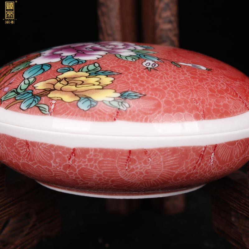 Jingdezhen imitation inkpad box of enamel puree box office desk antique restoring ancient ways furnishing articles