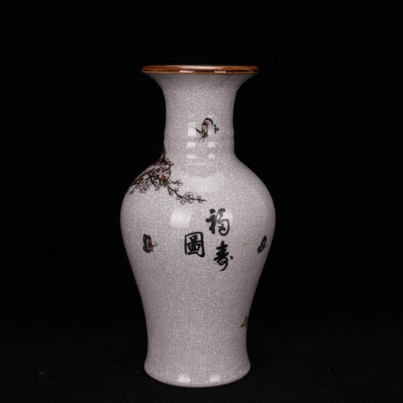 Jingdezhen imitation the qing qianlong antique curios restoring ancient ways to open the slice powder enamel vase household adornment penjing collection