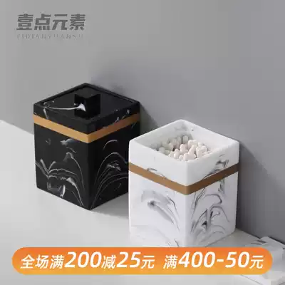 Cotton stick box with lid cosmetic cotton storage box Nordic ins home creative hotel model room bathroom combination set