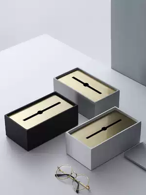 Light luxury minimalist modern tissue box living room extraction type sanitary carton high-end sanitary carton custom hotel napkin carton model room