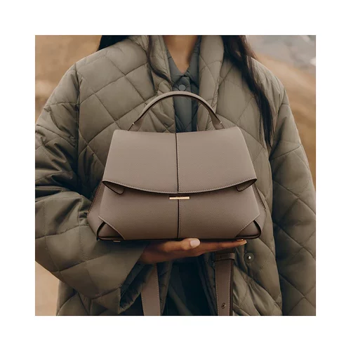 Европейская прямая почтовая рассылка Полин г -жа Грей Личи, украшенная металлическим этикеткой для кожи маленькие деревянные сумочки дома