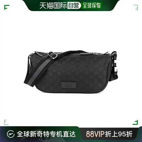 [99 Новый неиспользованный] Европейская прямая почтовая рассылка Gucci/Gucci Мужской черный простая старая цветочная полоса Сумка для грудной клетки