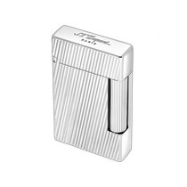 European direct mail S T Dupont French Dupont silver brass finish double yellow flame open lid lighter